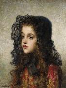 Alexei Harlamov Little Girl with Veil Spain oil painting reproduction